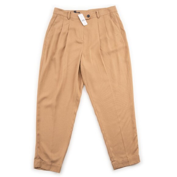 NEW BROOKS BROTHERS tan pleated trousers size 8 - Picture 1 of 10